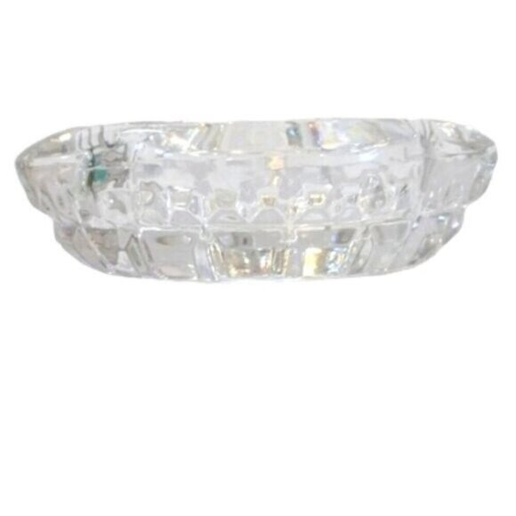 Vintage Set of 2 Lead Crystal Cut Glass Ashtrays/Dishes 6-Point Star in Centers - Picture 7 of 7